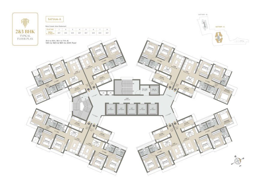2 BHK and 3 BHK apartment floor plans at Raj Legacy Satyam Mira Road East โ RAJ LEGACY SATYAM MIRA ROAD EAST . NEAR SAI KARISHMA COMPLEX . KANAKIA . RAJ REALTORS RAJ LEGACY 1 . SATYAM A . SATYAM B . MIRA ROAD EAST
