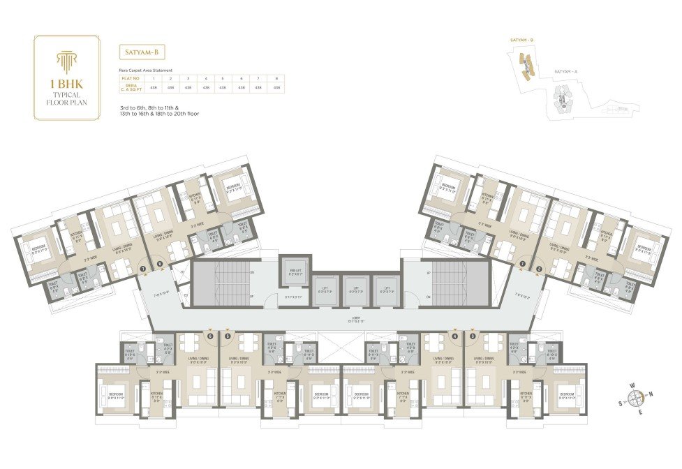 1 BHK apartment floor plan at Raj Legacy Satyam Mira Road East โ RAJ LEGACY SATYAM MIRA ROAD EAST . NEAR SAI KARISHMA COMPLEX . KANAKIA . RAJ REALTORS RAJ LEGACY 1 . SATYAM A . SATYAM B . MIRA ROAD EAST