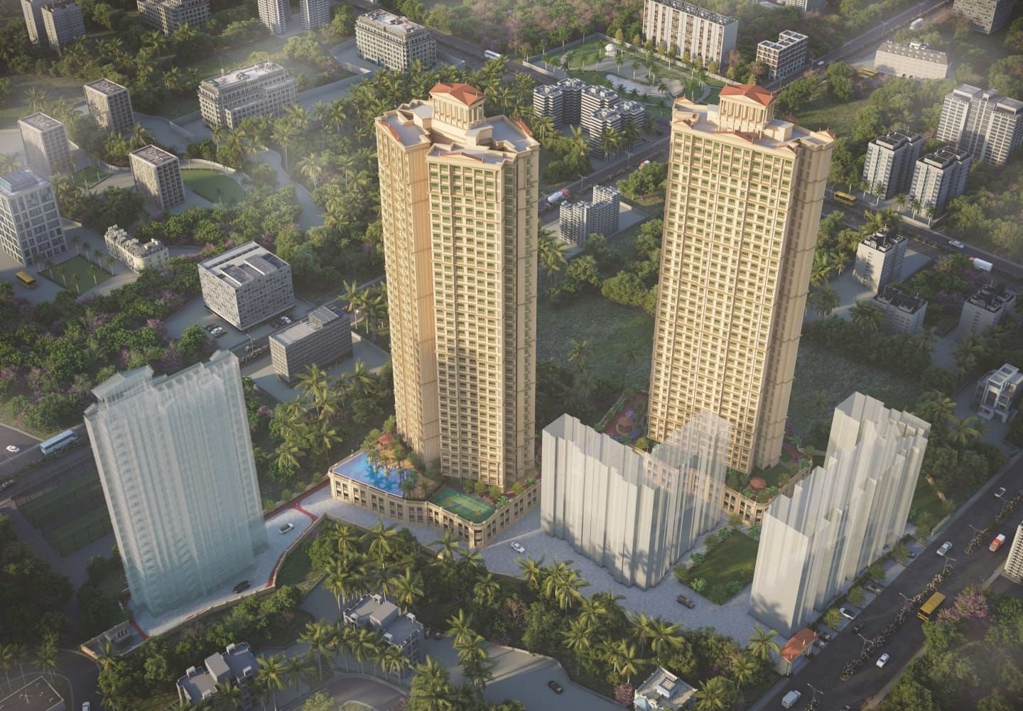 35-storey residential tower at Beverly Park offering luxury 1, 2 & 3 BHK apartments – RAJ LEGACY SATYAM MIRA ROAD EAST . NEAR SAI KARISHMA COMPLEX . KANAKIA . RAJ REALTORS RAJ LEGACY 1 . SATYAM A . SATYAM B . MIRA ROAD EAST